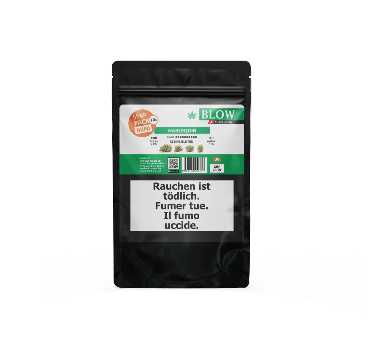 BLOW CBD Kleine Blüten 10g Harlequin Grün Sparpack Produktbild