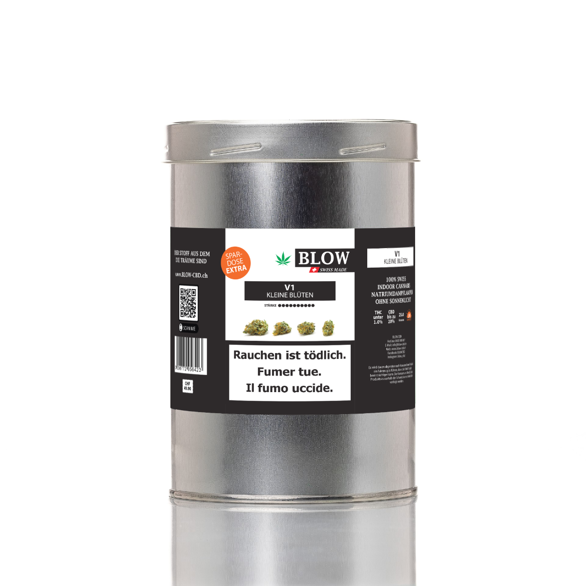BLOW CBD Kleine Blüten 25g V1 Schwarz Spardose Produktbild