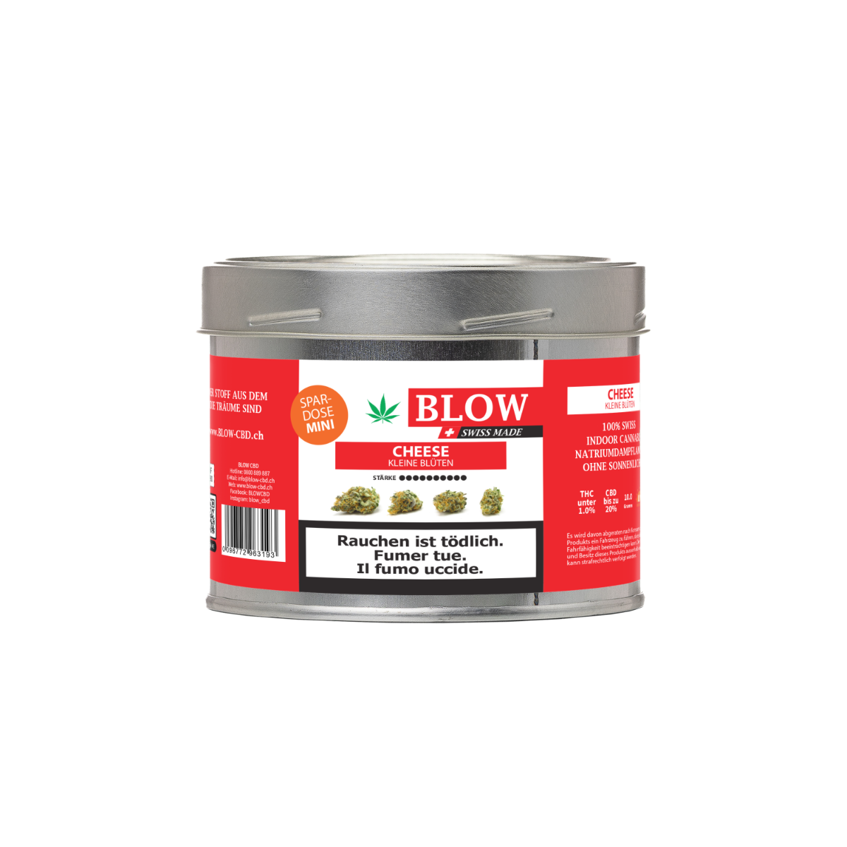 BLOW CBD Kleine Blüten 10g Cheese Rot Spardose Produktbild